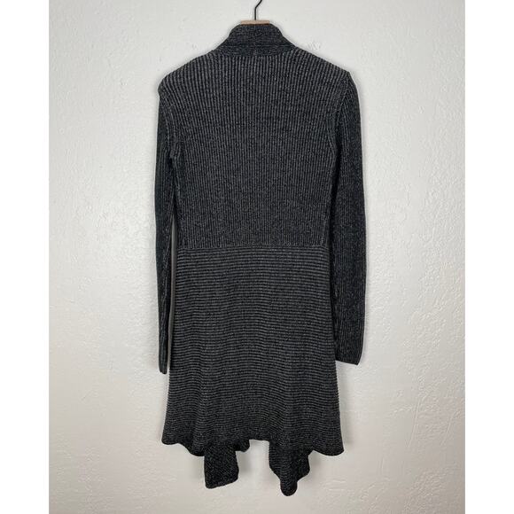 CAbi #3530 Black Marled Cloak Knit Duster Cardigan Sweater Size Medium - Picture 4 of 5